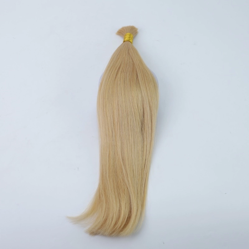 Double drawn virgin cuticle aligned hair bulk blonde hair extensions HJ 053